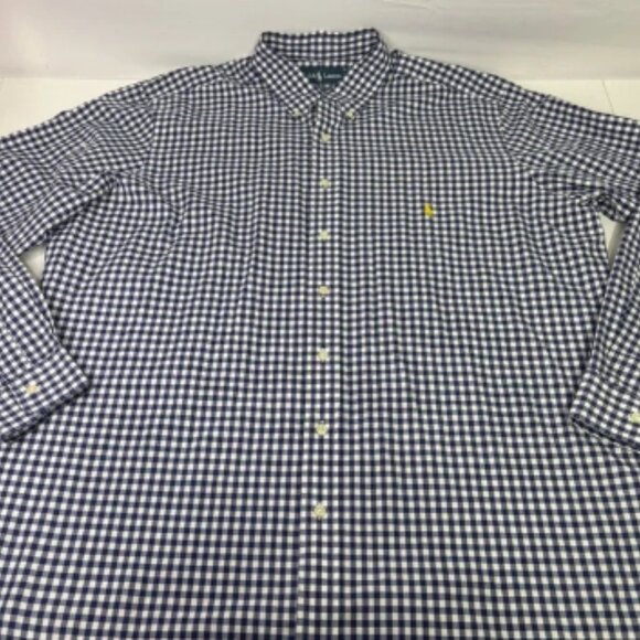 Ralph Lauren Navy and White Checkered Shirt Size XLT - Picture 3 of 6